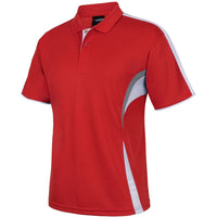 JB's Wear 7COP Cool Polo - Side View | color:Red/Wht/Grey|view:side