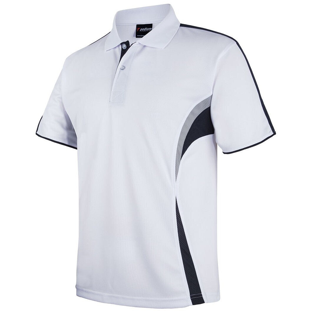 JB's Wear 7COP Cool Polo - Side View | color:White/Navy/Grey|view:side