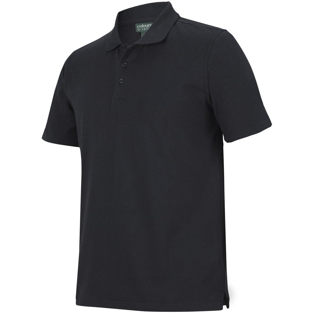 JB's Wear 2STS Cotton S/S Stretch Polo - Side View | color:Black|view:side