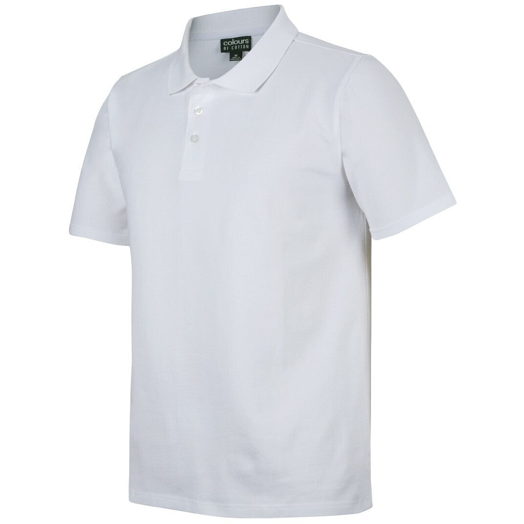 JB's Wear 2STS Cotton S/S Stretch Polo - Side View | color:White|view:side