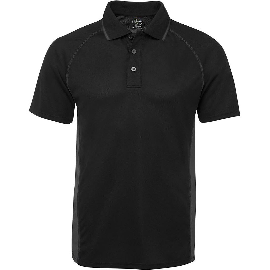 JB's Wear 7COV Cover Polo - Front View | color:Black/Charcoal|view:front