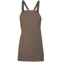JB's Wear 5ACBE Cross Back 65x71 Bib Canvas Apron (Without Straps) - Front View | color:Latte|view:front