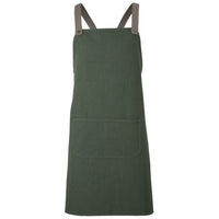 JB's Wear 5ACBC Cross Back Canvas Apron (Without Straps) - Front View | color:Army|view:front