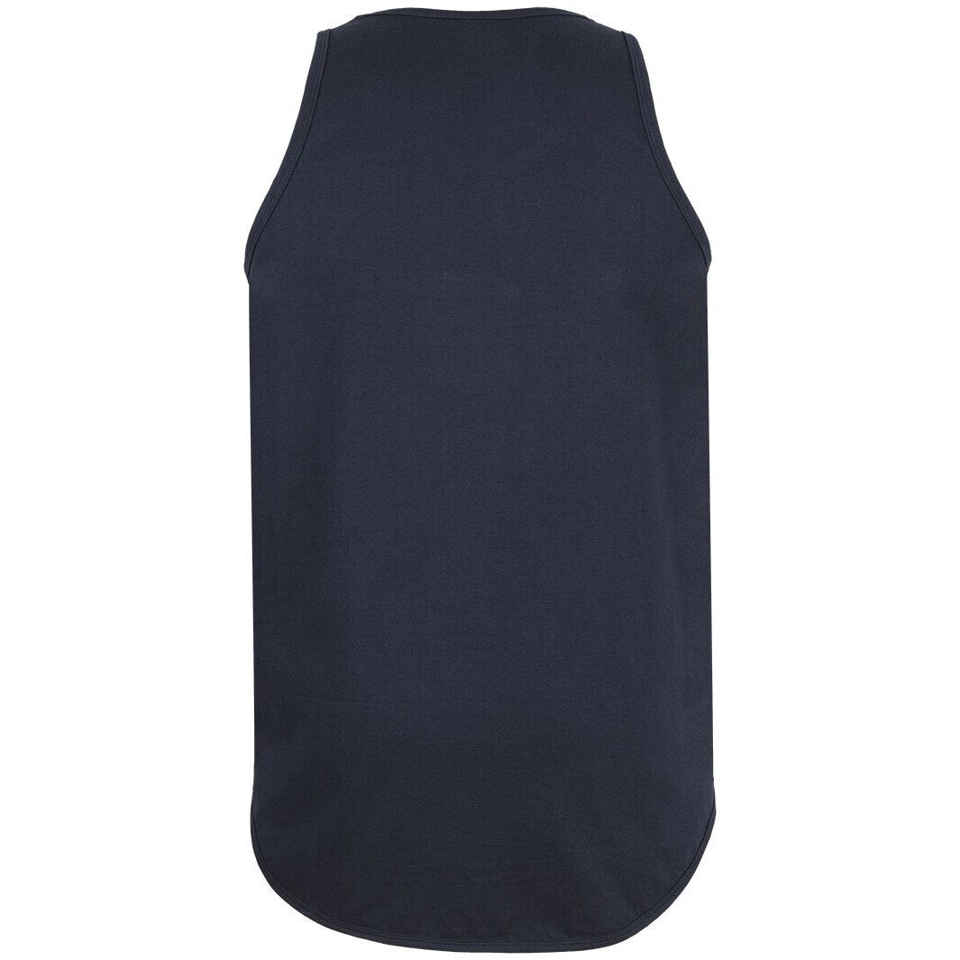 JB's Wear 1SDT Drop Tail Singlet - Back View | color:Navy|view:back