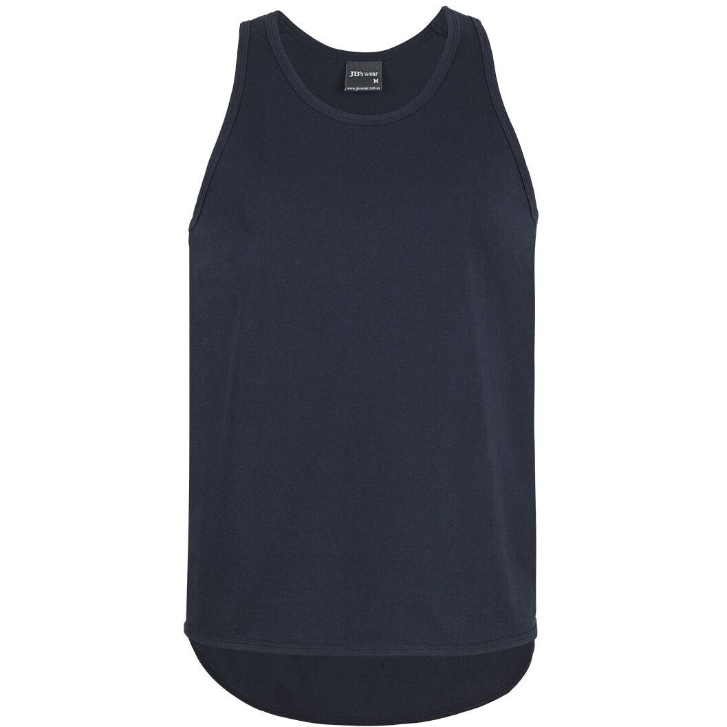 JB's Wear 1SDT Drop Tail Singlet - Front View | color:Navy|view:front