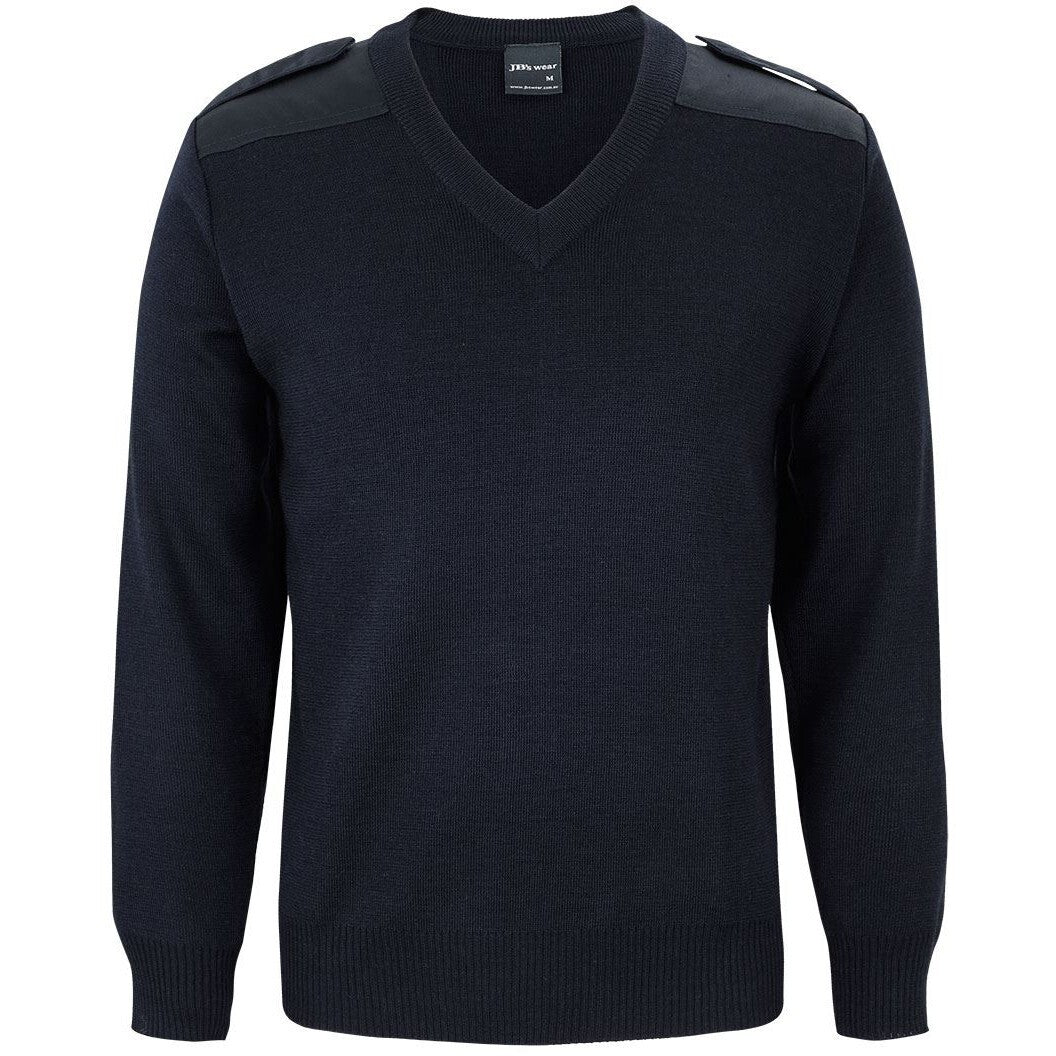 JB's Wear Z6EJ Epaulette Jumper - Front View | color:Dark Navy|view:front