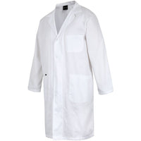 JB's Wear 5FIC Food Industry Dust Coat - Side View | color:White|view:side