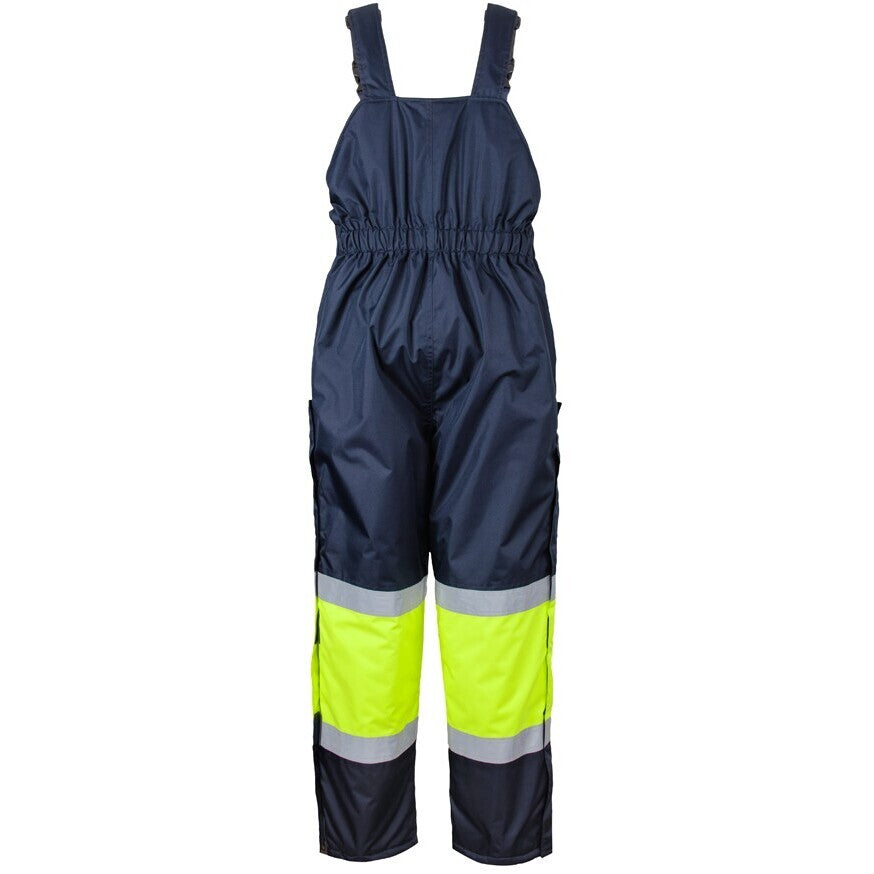 JB's Wear 6DFB Freezer Bib & Brace - Back View | color:Navy/Lime|view:back