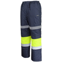 JB's Wear 6DFP Freezer Pants with Tape - Side View | color:Navy/Lime|view:side