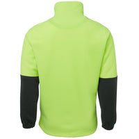 JB's Wear 6HVPF Hi Vis 1/2 Zip Polar Fleece - Back View | color:Lime/Black|view:back