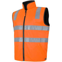 JB's Wear 6D4RV Hi Vis 4602.1 (D+N) Reversible Vest - Side View | color:Orange/Black|view:side