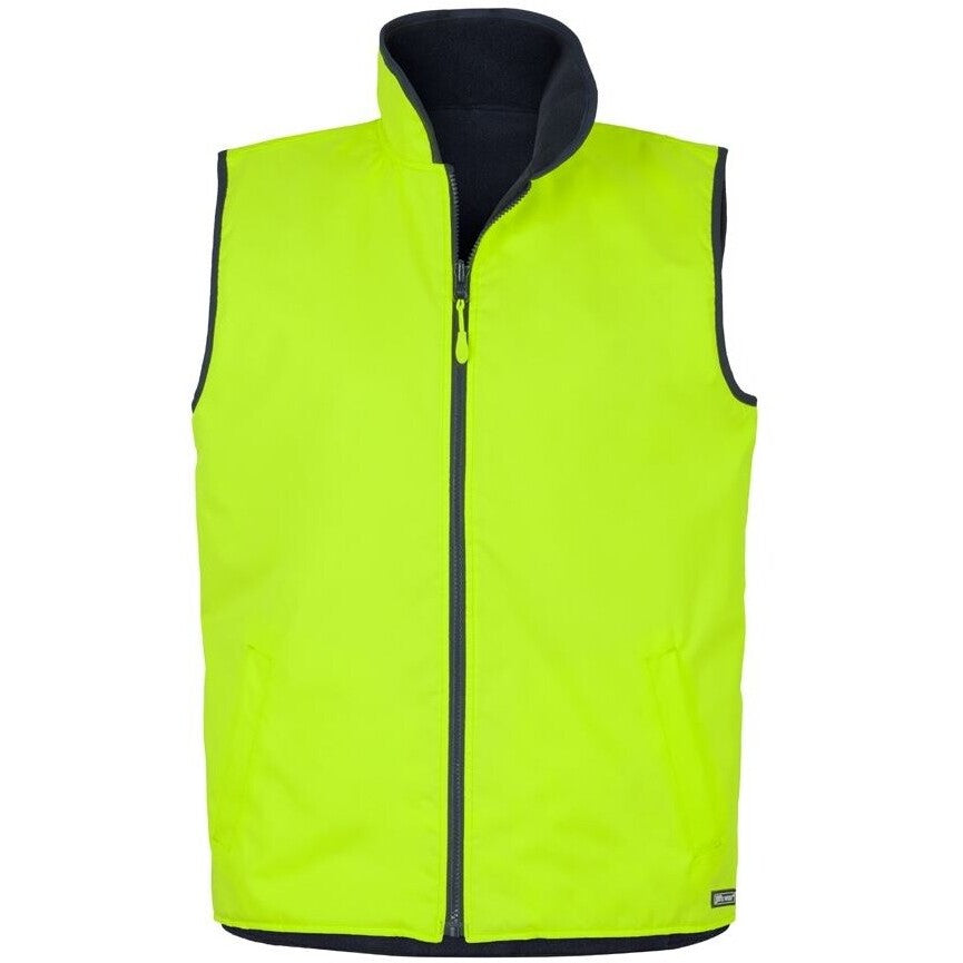 JB's Wear 6HRV Hi Vis 4602.1 Reversible Vest - Front View | color:Lime/Navy|view:front
