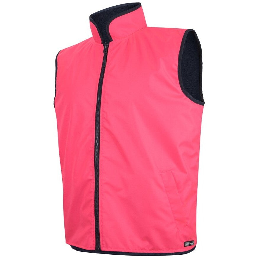 JB's Wear 6HRV Hi Vis 4602.1 Reversible Vest - Side View | color:Pink/Navy|view:side