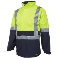 JB's Wear 6DATJ Hi Vis A.T. (D+N) Jacket - Side View | color:Lime/Navy|view:side