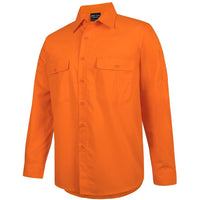 JB's Wear 6HRFL Hi VIs Class F Ripstop L/S Work Shirt - Side View | color:Orange|view:side