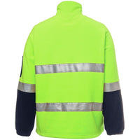 JB's Wear 6DNPF Hi Vis (D+N) 1/2 Zip Polar - Back View | color:Lime/Navy|view:back