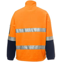 JB's Wear 6DNPF Hi Vis (D+N) 1/2 Zip Polar - Back View | color:Orange/Navy|view:back