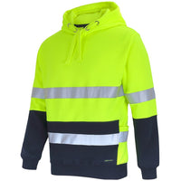 JB's Wear 6DPJ Hi Vis D+N 330G Pullover Hoodie - Side View | color:Lime/Navy|view:side