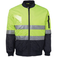 JB's Wear 6DNFJ Hi Vis (D+N) Flying Jacket - Front View | color:Lime/Navy|view:front