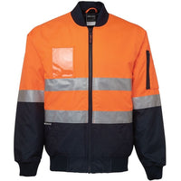 JB's Wear 6DNFJ Hi Vis (D+N) Flying Jacket - Front View | color:Orange/Navy|view:front