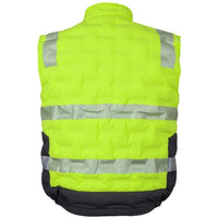JB's Wear 6DGV Hi Vis (D+N) Graphene Puffer Vest - Back View | color:Lime/Charcoal|view:back