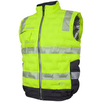 JB's Wear 6DGV Hi Vis (D+N) Graphene Puffer Vest - Side View | color:Lime/Charcoal|view:side