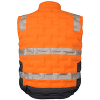 JB's Wear 6DGV Hi Vis (D+N) Graphene Puffer Vest - Back View | color:Orange/Charcoal|view:back