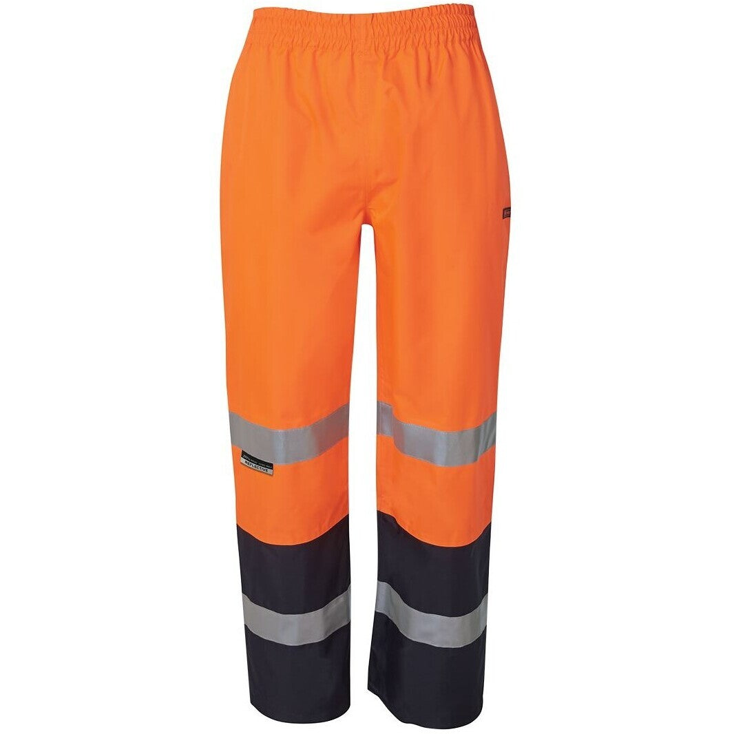 JB's Wear 6DPRP Hi Vis (D+N) Premium Rain Pant - Front View | color:Orange/Navy|view:front