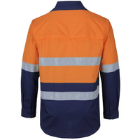 JB's Wear 6DNRL Hi Vis (D+N) Ripstop L/S Fishing Shirt - Back View | color:Orange/Navy|view:back
