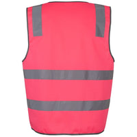 JB's Wear 6DNSV Hi Vis (D+N) Safety Vest - Back View | color:Pink|view:back