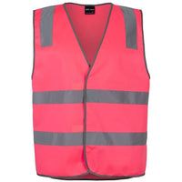 JB's Wear 6DNSV Hi Vis (D+N) Safety Vest - Front View | color:Pink|view:front