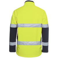 JB's Wear 6DWJ Hi Vis (D+N) Three Layer Softshell Jacket - Back View | color:Lime/Navy|view:back