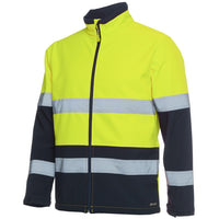 JB's Wear 6DWJ Hi Vis (D+N) Three Layer Softshell Jacket - Side View | color:Lime/Navy|view:side