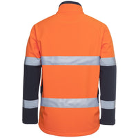 JB's Wear 6DWJ Hi Vis (D+N) Three Layer Softshell Jacket - Back View | color:Orange/Navy|view:back