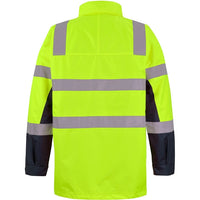 JB's Wear 6DNCJ Hi Vis (D+N) Visionary Jacket - Back View | color:Lime/Navy|view:back
