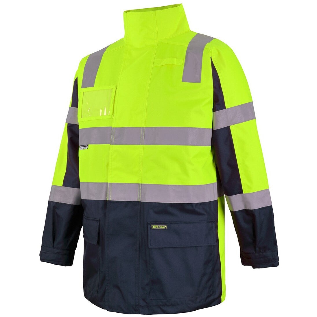 JB's Wear 6DNCJ Hi Vis (D+N) Visionary Jacket - Side View | color:Lime/Navy|view:side