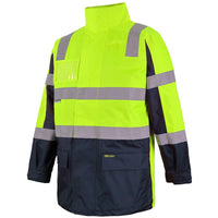 JB's Wear 6DNCJ Hi Vis (D+N) Visionary Jacket - Side View | color:Lime/Navy|view:side