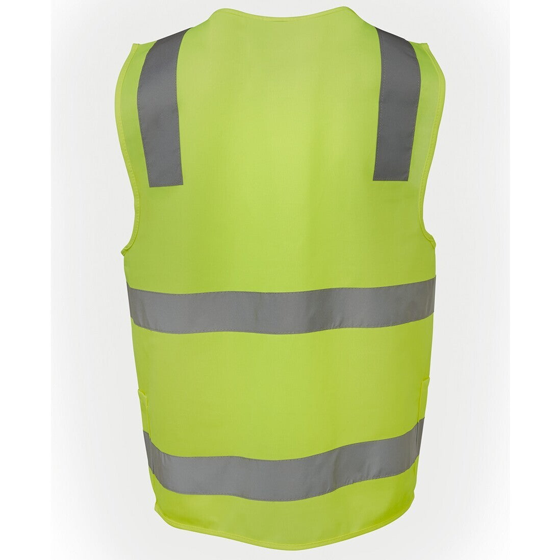 JB's Wear 6DNSZ Hi Vis (D+N) Zip Safety Vest - Back View | color:Lime|view:back