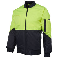 JB's Wear 6HVFJ Hi Vis Flying Jacket - Side View | color:Lime/Navy|view:side