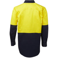 JB's Wear 6HWL Hi Vis L/S 190G Work Shirt - Back View | color:Yellow/Navy|view:back