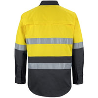 JB's Wear 6DNWL Hi Vis L/S (D+N) 150G Work Shirt - Back View | color:Yellow/Black|view:back