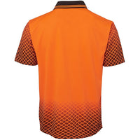 JB's Wear 6HVNS Hi Vis Net Sub Polo - Back View | color:Orange/Black|view:back
