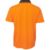 JB's Wear 6NCCS Hi Vis Non Cuff S/S Cotton Back - Back View | color:Orange/Navy|view:back