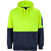 JB's Wear 6HVPH Hi Vis Pull Over Hoodie - Front View | color:Lime/Navy|view:front