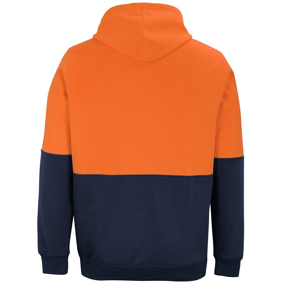 JB's Wear 6HVPH Hi Vis Pull Over Hoodie - Back View | color:Orange/Navy|view:back