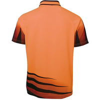 JB's Wear 6HVRS Hi Vis Rippa Sub Polo - Back View | color:Orange/Black|view:back