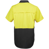 JB's Wear 6HWSS Hi Vis S/S 150G Work Shirt - Back View | color:Yellow/Black|view:back