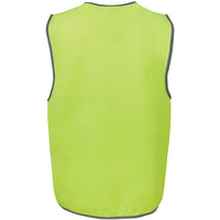 JB's Wear 6HVSV Hi Vis Safety Vest - Back View | color:Lime|view:back