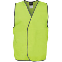JB's Wear 6HVSV Hi Vis Safety Vest - Front View | color:Lime|view:front