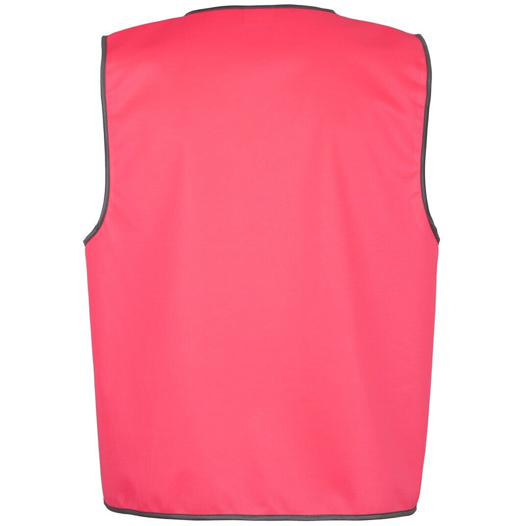 JB's Wear 6HVSV Hi Vis Safety Vest - Back View | color:Pink|view:back